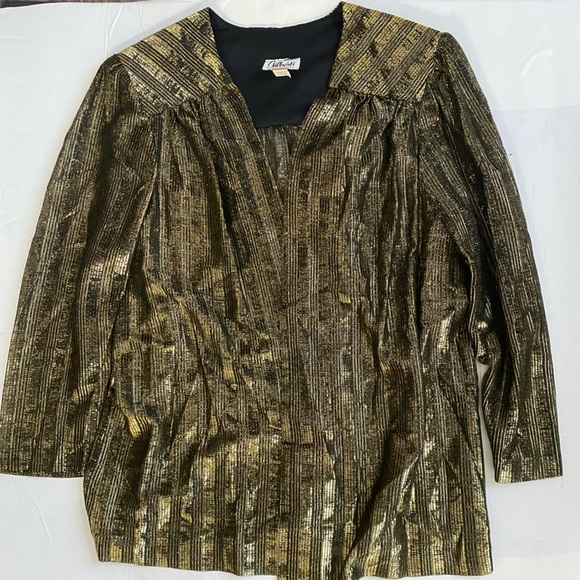 Vintage Gold Metallic Party Jacket by Gilberti - Picture 8 of 11